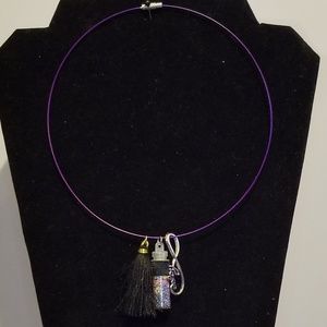 Black Hope And Wish Bottle Necklace